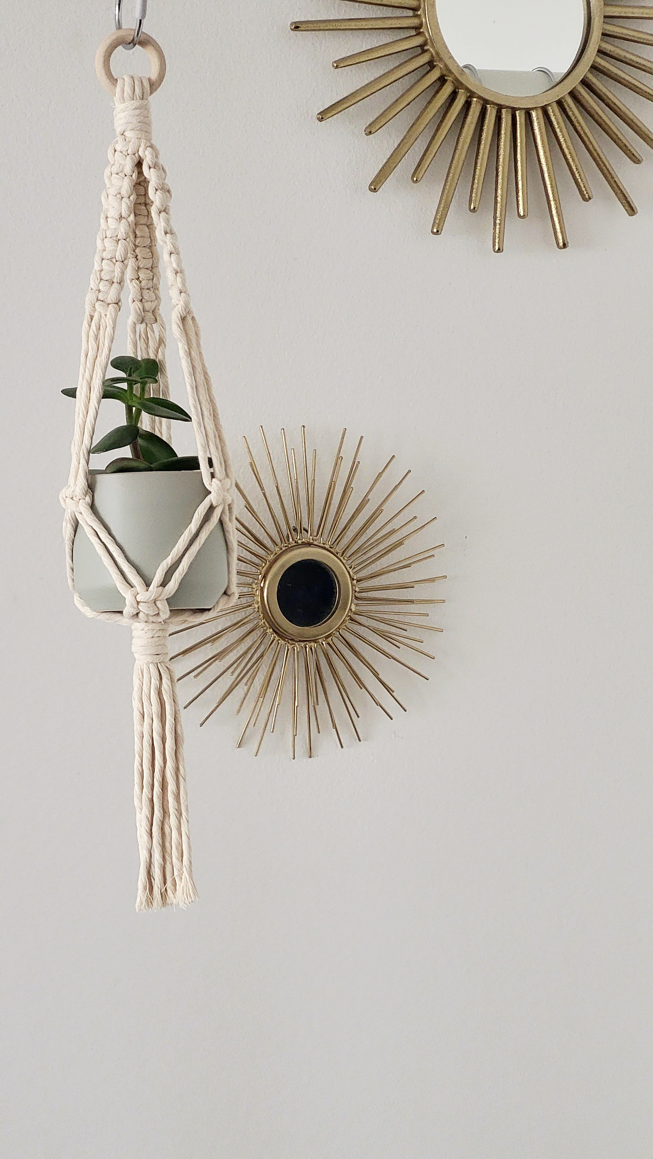 The Daisy – Natural – handgjord makramé växtampel