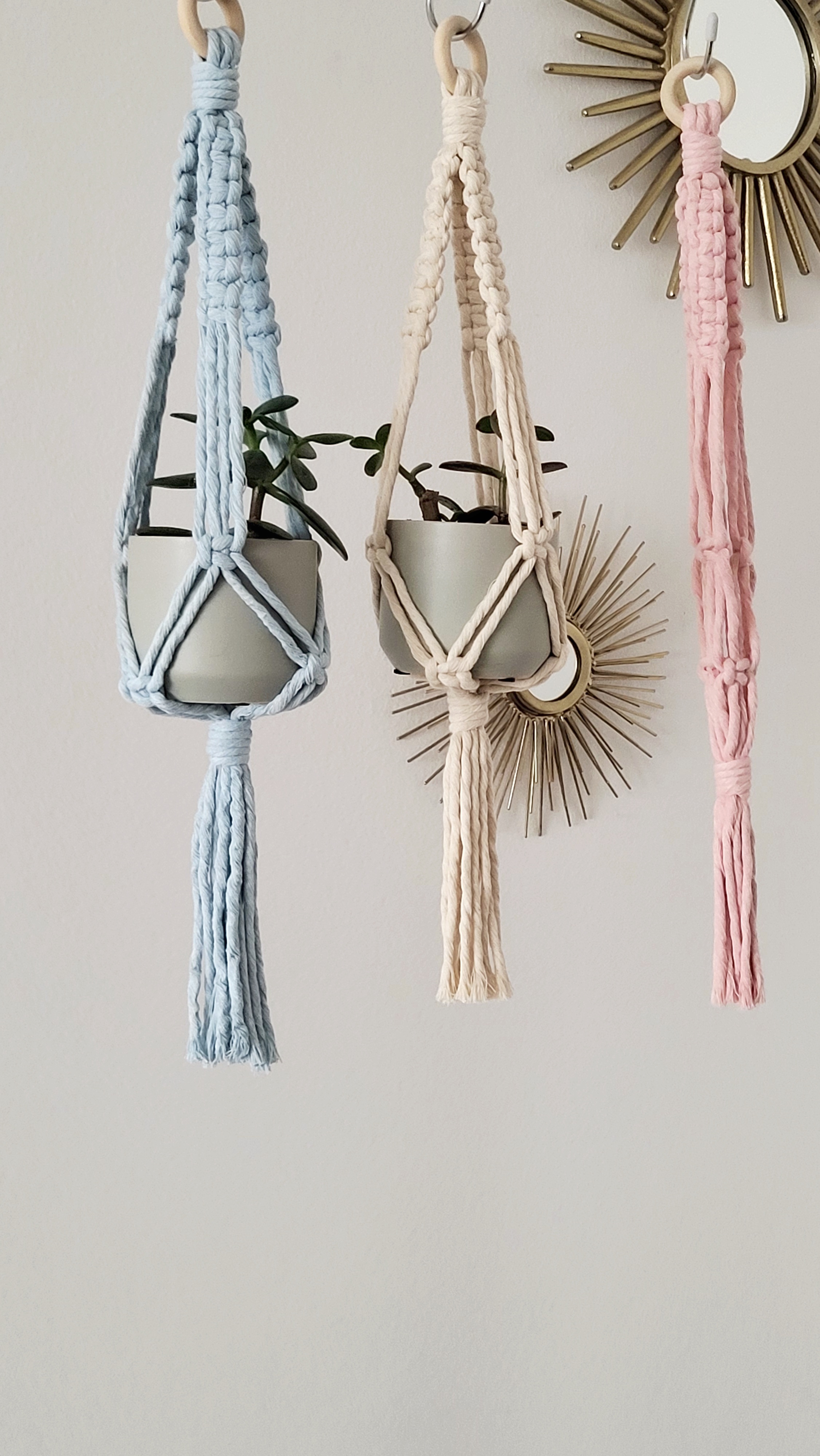 Handgjord miniampel i makramé – The Daisy-kollektionen