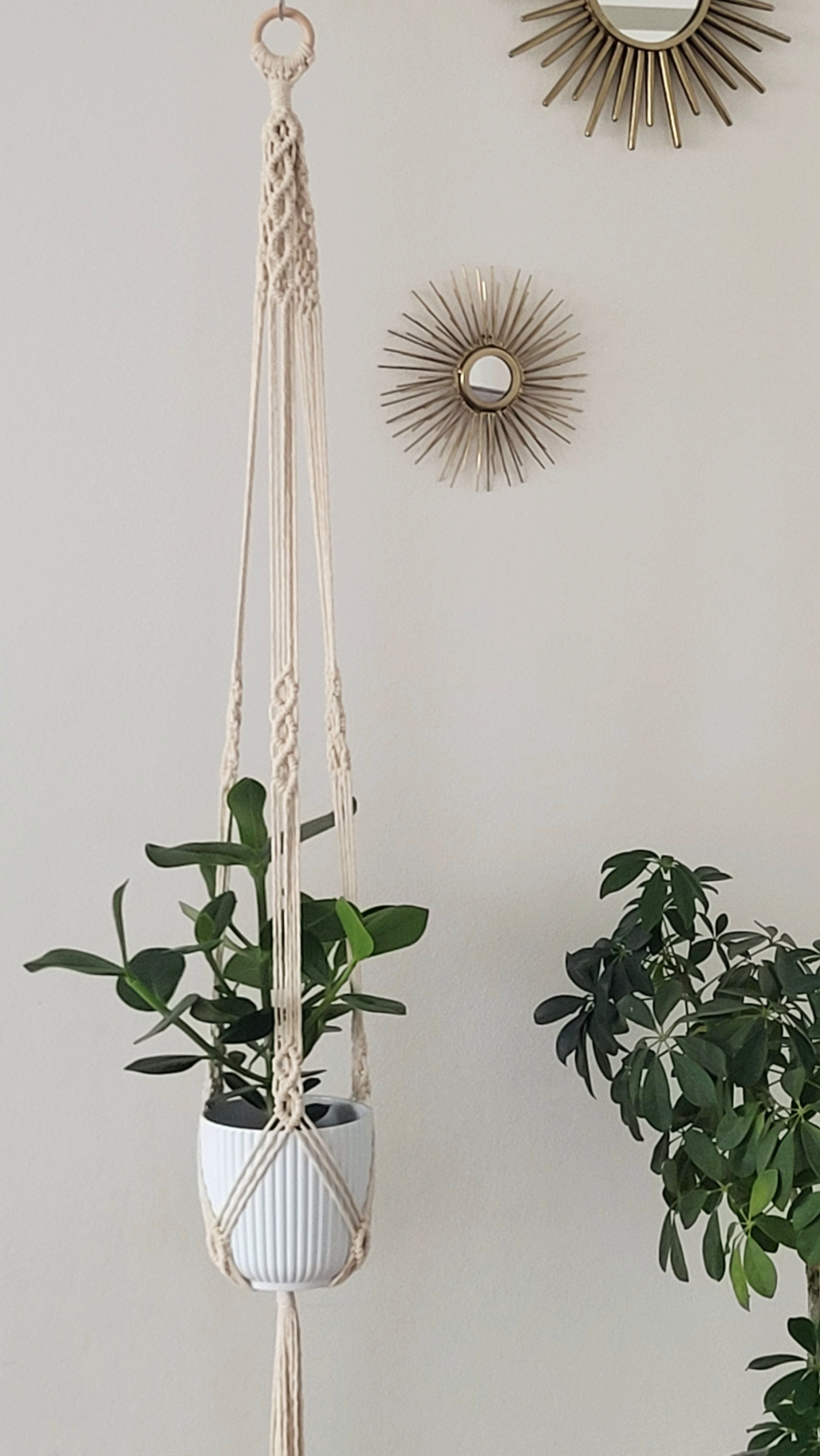 The Hazel - Long – handgjord makramé växtampel