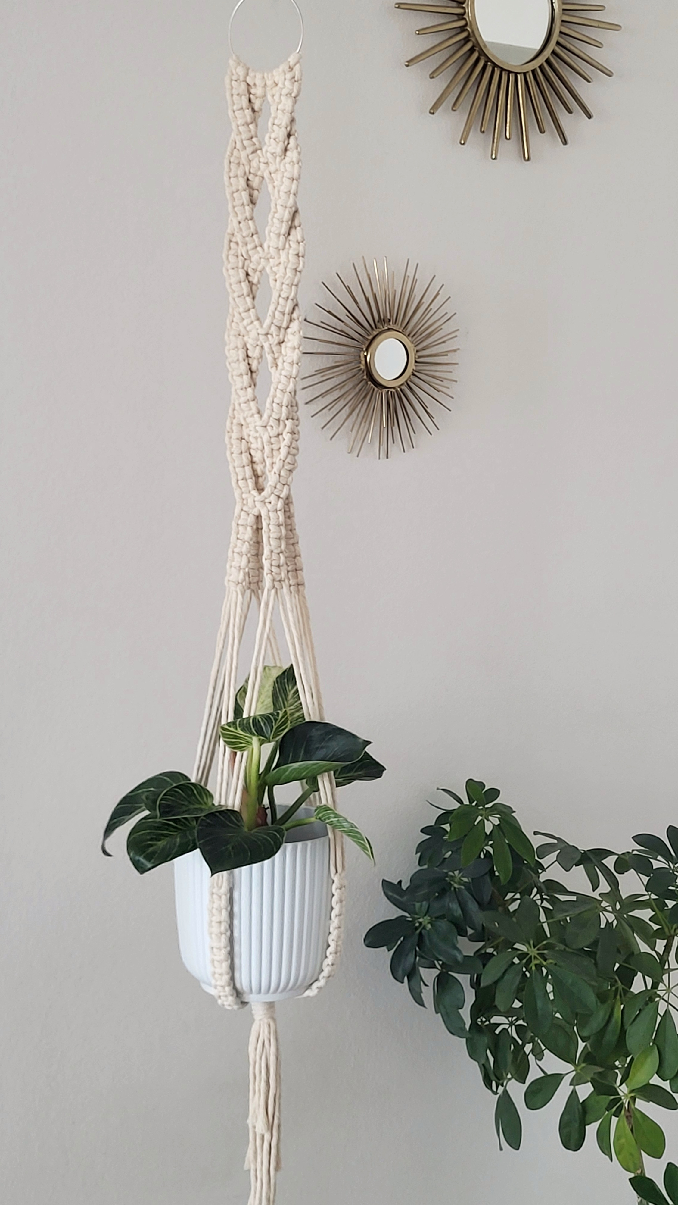 The Willow - Classic – handgjord makramé växtampel
