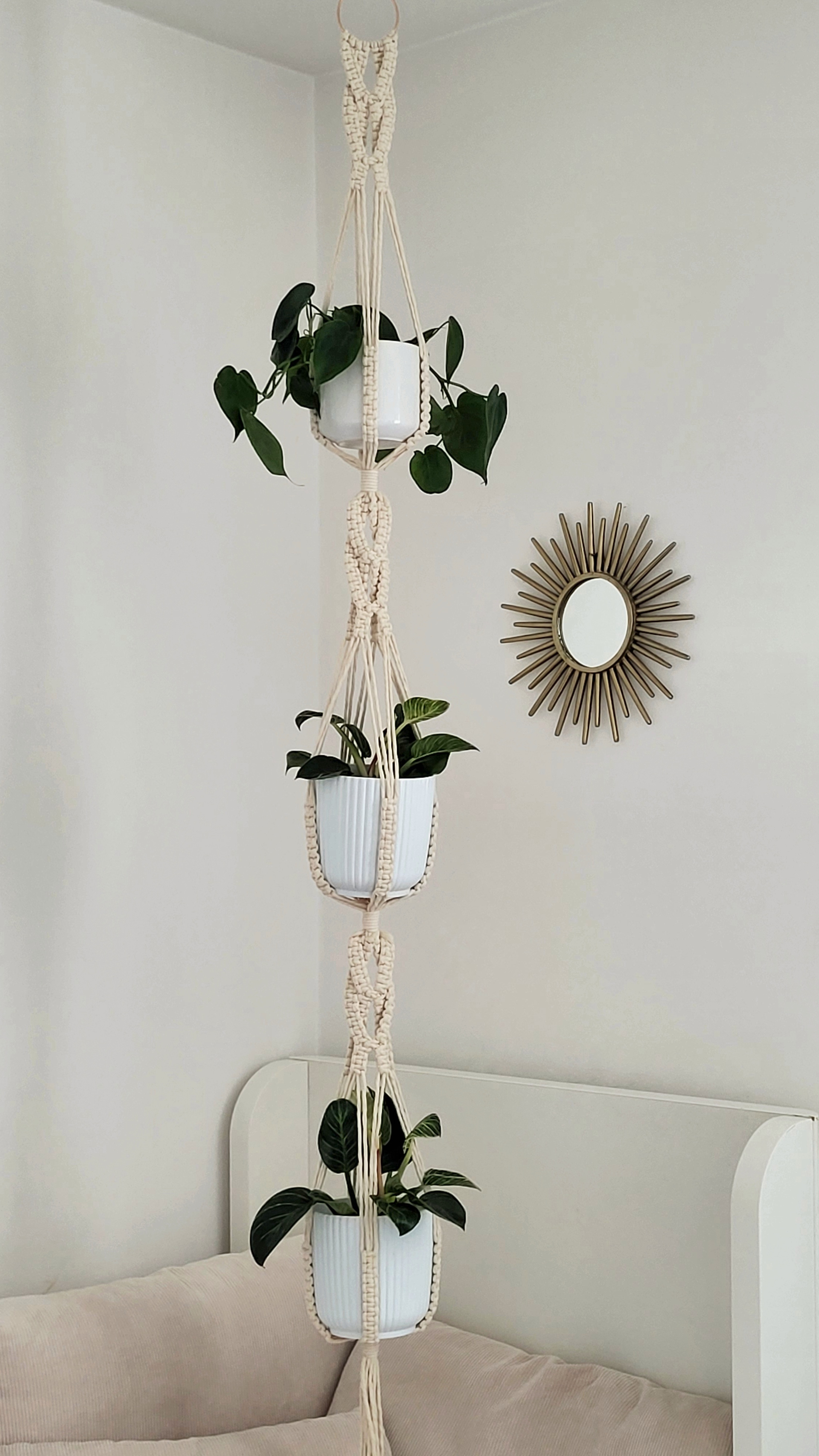 The Willow - Triple – handgjord makramé växtampel